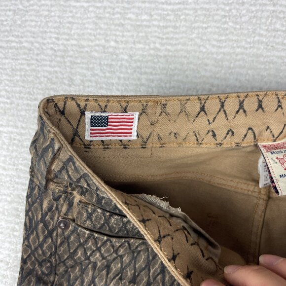 TRUE RELIGION JEANS Halle Mojave Lonestar Snakeskin Brown Slim Skinny 25 - Picture 8 of 16